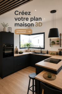 Visuel d'un plan maison en 3D créé avec des outils numériques.