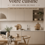 Cuisine chaleureuse avec des nuances de beige apaisantes