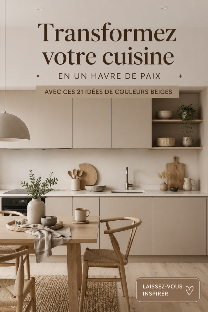Cuisine chaleureuse avec des nuances de beige apaisantes