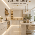 Cuisine moderne avec placards ivoire apportant légèreté et élégance