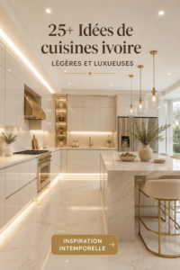 Cuisine moderne avec placards ivoire apportant légèreté et élégance