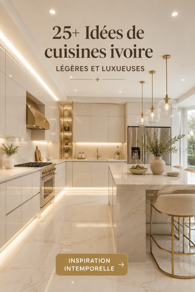 Cuisine moderne avec placards ivoire apportant légèreté et élégance
