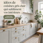 Un intérieur décoré avec des meubles gris clair, apportant une ambiance élégante.