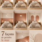 Un mur derrière un lit peint en couleur douce et chaleureuse, créant une ambiance accueillante dans la chambre.