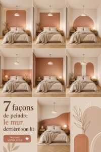 Un mur derrière un lit peint en couleur douce et chaleureuse, créant une ambiance accueillante dans la chambre.