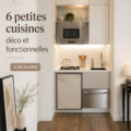 Petite cuisine moderne et fonctionnelle avec des rangements optimisés.