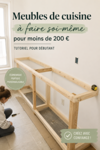 Meubles de cuisine rénovés avec une touche moderne et chaleureuse.
