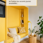 Un appartement rénové en Suède avec des couleurs éclatantes et modernes.