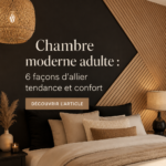 Chambre moderne avec un design élégant et confortable, intégrant des meubles contemporains et des couleurs apaisantes.