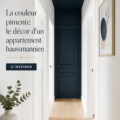 Appartement haussmannien avec des touches de couleur ajoutées.