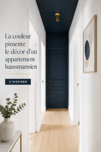 Appartement haussmannien avec des touches de couleur ajoutées.