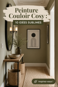 Un couloir décoré avec des teintes chaleureuses et accueillantes.