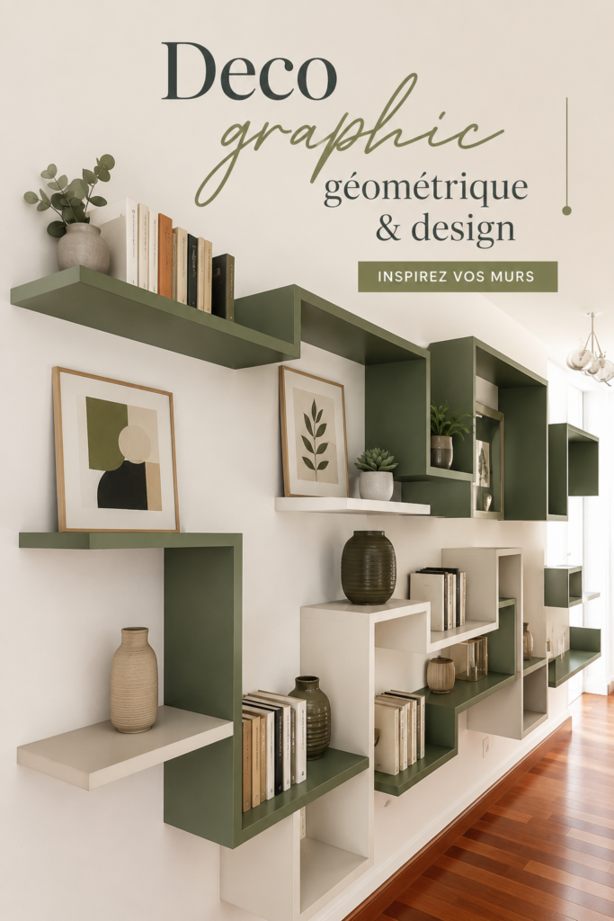 Déco géométrique moderne dans un salon chaleureux
