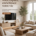 Un salon minimaliste avec des meubles élégants et peu d'objets décoratifs