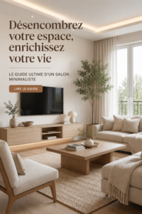 Un salon minimaliste avec des meubles élégants et peu d'objets décoratifs