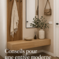 Entrée moderne avec des éléments fonctionnels et décoratifs en harmonie.