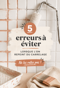 Carrelage peint avec des couleurs modernes dans une cuisine, montrant une transformation réussie.