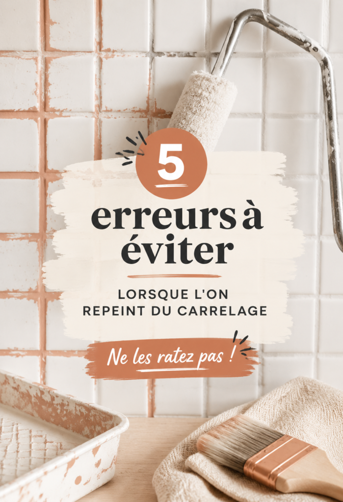Carrelage peint avec des couleurs modernes dans une cuisine, montrant une transformation réussie.