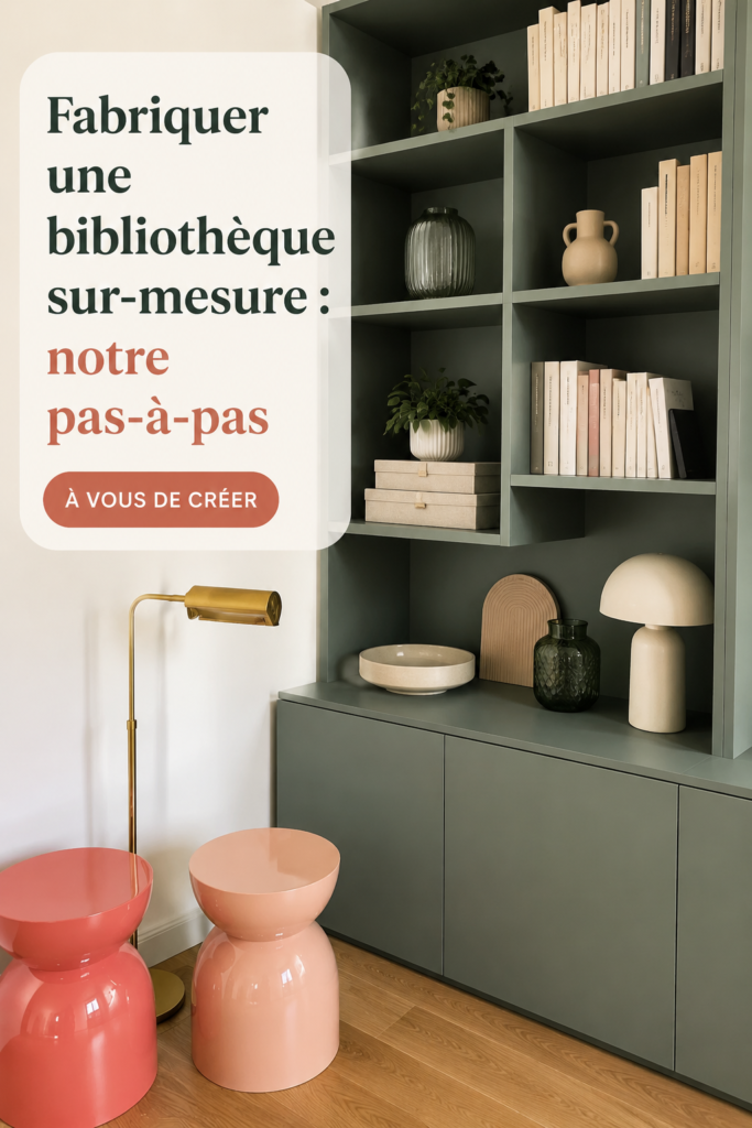 Une bibliothèque sur-mesure en bois dans un salon moderne