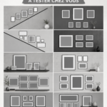 Un mur décoré avec différents styles de cadres illustrant la déco intérieure chaleureuse.