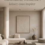 Intérieur moderne et minimaliste avec des couleurs neutres et des lignes épurées