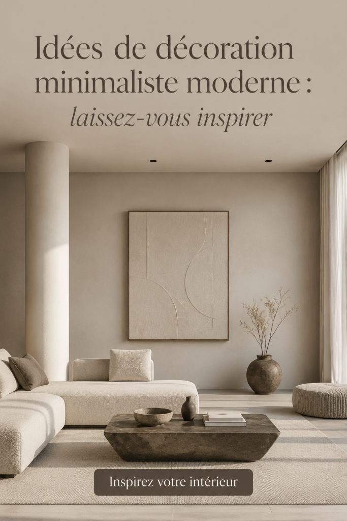 Intérieur moderne et minimaliste avec des couleurs neutres et des lignes épurées