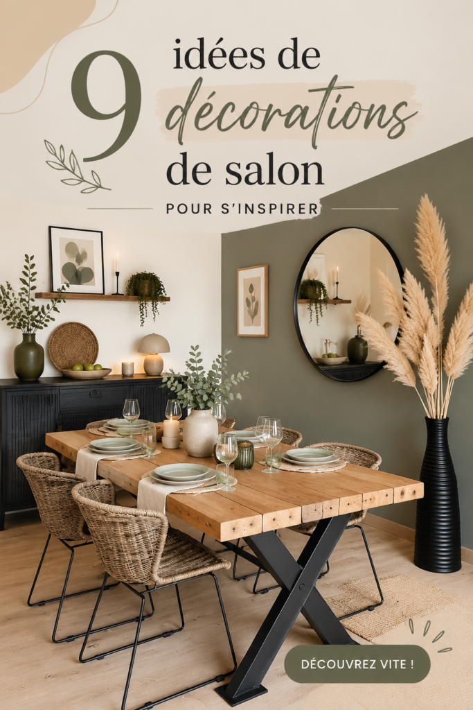 Salon chaleureux avec des couleurs douces et des éléments naturels.