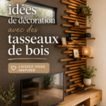 Décoration intérieure avec des tasseaux de bois, ajoutant une touche chaleureuse.