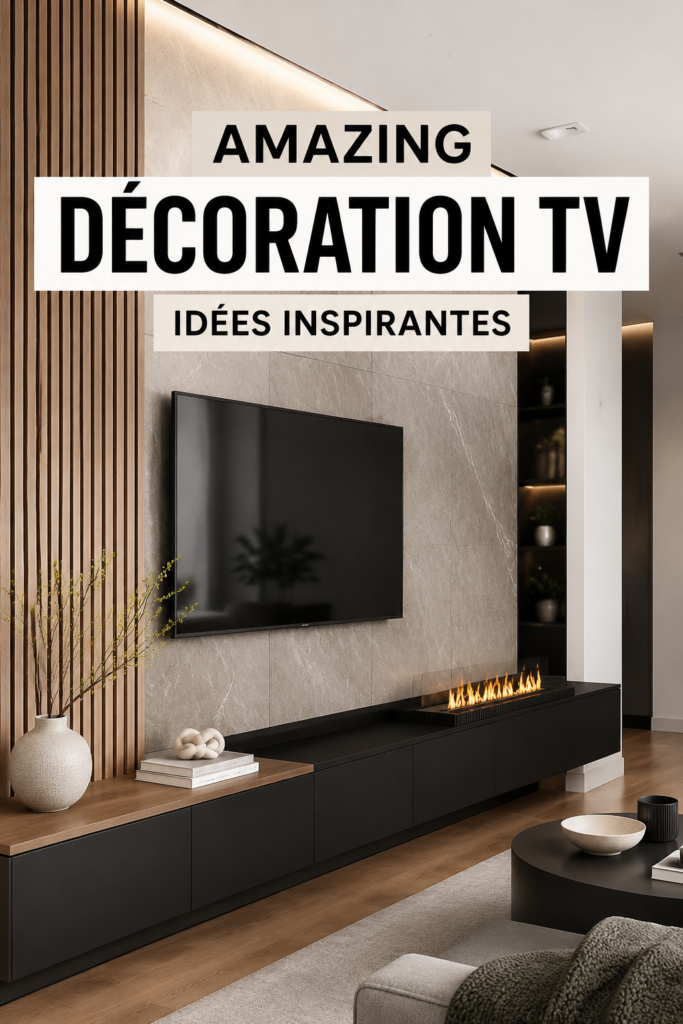 Un salon moderne avec une télévision élégamment décorée
