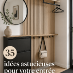 Un hall d'entrée chaleureux avec des éléments de décoration accueillants.