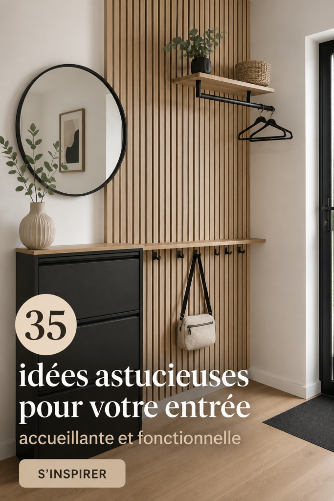 Un hall d'entrée chaleureux avec des éléments de décoration accueillants.