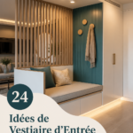 Un vestiaire d'entrée élégant et optimisé dans un petit espace