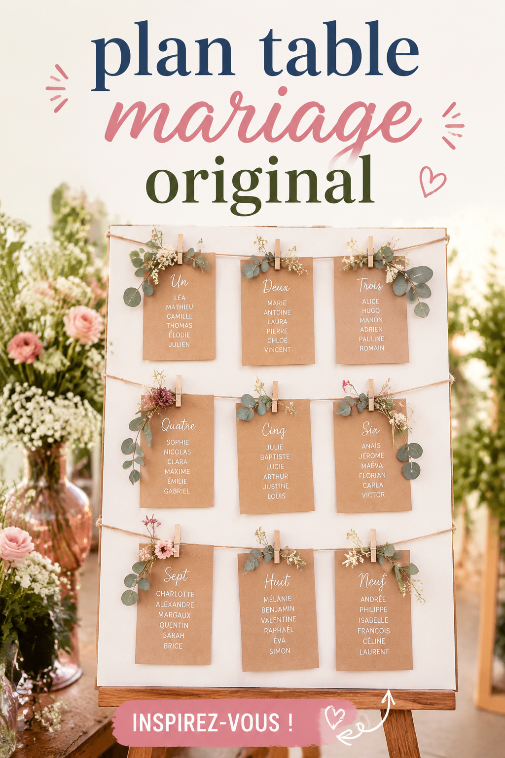 Plan de table de mariage élégant avec des décorations florales