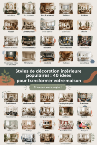 Une pièce de salon avec des éléments de décoration intérieure modernes et chaleureux