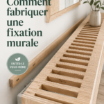 Un système de fixation français en bois accroché au mur, utilisé pour supporter des étagères.