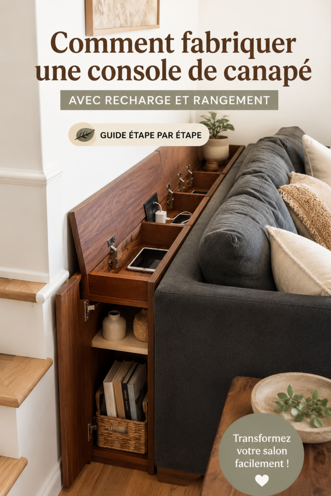 Table d'appoint en bois avec ports de recharge intégrés, genre moderne et élégant