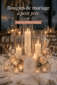 Bougies élégantes sur une table de mariage chic