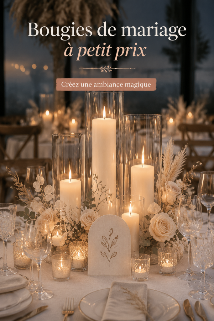 Bougies élégantes sur une table de mariage chic