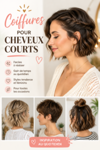 Femme avec une coiffure courte tendance, stylée et moderne