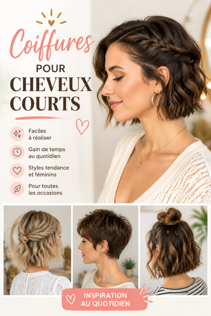 Femme avec une coiffure courte tendance, stylée et moderne