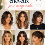 Femme avec une coupe de cheveux moderne sur un visage ovale, mettant en valeur sa silhouette.