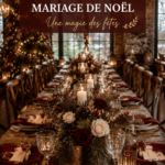 Déco de mariage de Noël avec des touches festives et élégantes
