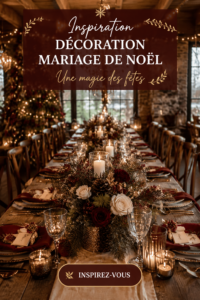 Déco de mariage de Noël avec des touches festives et élégantes