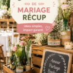 Décoration de mariage vintage avec des objets récupérés