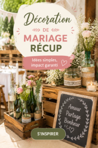 Décoration de mariage vintage avec des objets récupérés