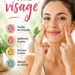 Femme réaliste des exercices pour le visage, souriante et détendue