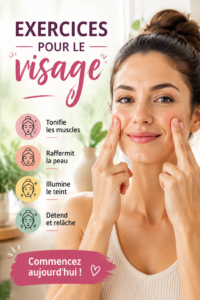 Femme réaliste des exercices pour le visage, souriante et détendue
