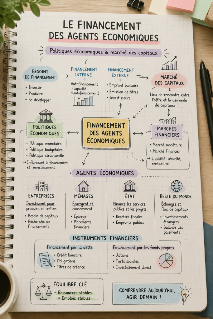 Illustration sur le financement des agents économiques dans l'économie moderne