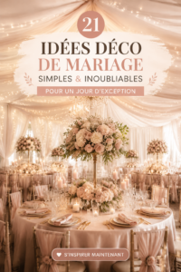 Décoration élégante pour un mariage avec des centres de table fleuris et des lumières tamisées.