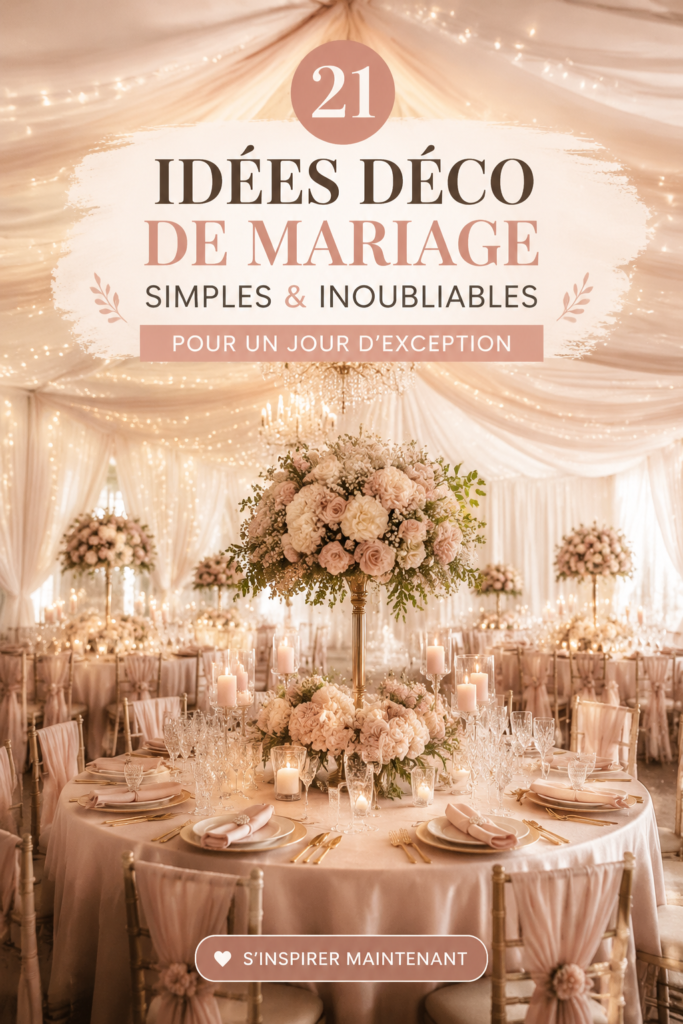 Décoration élégante pour un mariage avec des centres de table fleuris et des lumières tamisées.
